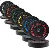 RitFit Bumper Plates, Colored Fleck-Rubber Weight Plates with Steel Insert, 2-inch Olympic Weight Plates for Weight Lifting and Strength Training (Single, Pair & Set)