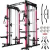 imageRitFit M1 amp M1 Pro Smith Machine with Cable Crossover System MultiFunction Squat Rack Power Cage for Home Gym Power Rack and PackagesPink