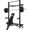 RitFit Multi-Functional Folding Squat Rack for Home Gym, 2.36” x 2.36” Wall Mounted Squat Rack with Attachments – Space Saving Squat Power Rack(Black)