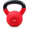 RitFit Neoprene Coated Solid Cast Iron Kettlebell 5 10 15 20 25 30 35 40 45 50 LB, Great for Full Body Workout, Cross-Training, Weight Loss & Strength Training(20LB(Red))