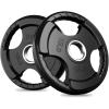 RitFit Olympic Rubber Grip Plates for Barbell, 2-Inch Weight Plates for Weightlifting and Strength Training in Home & Gym, Single, Pair and Sets(2.5/5/10/25/35/45 LB)(2X15LB)