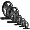 RitFit Olympic Rubber Grip Plates for Barbell, 2-Inch Weight Plates for Weightlifting and Strength Training in Home & Gym, Single, Pair and Sets(2.5/5/10/25/35/45 LB)(195 Set)
