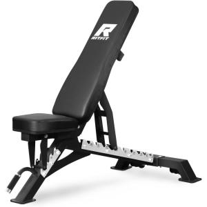RITFIT Adjustable Weight Bench with Multiple Back Positions for Full Body Workouts, Incline, Decline, and Flat Settings for Home Gym Strength Training, 1300LB Capacity(Black)