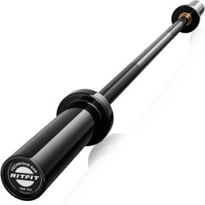 RITFIT Olympic Barbell 4ft/4.8ft/6ft – 2 Inch Weight Bar for Strength Training, Weightlifting, Squat, Deadlift, Bench Press, Curl, Overhead Press – 350lbs/500lbs Capacity(Black)