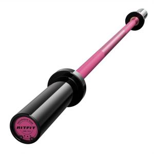 RITFIT Olympic Barbell 4ft/4.8ft/6ft – 2 Inch Weight Bar for Strength Training, Weightlifting, Squat, Deadlift, Bench Press, Curl, Overhead Press – 350lbs/500lbs Capacity(Black/Pink)