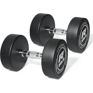 RitFit 5-250 LBS PVC Encased Round Dumbbell sets with Knurled Handle and Optional Rack, Strength Training Equipment for Home Gym(2X35LBS)
