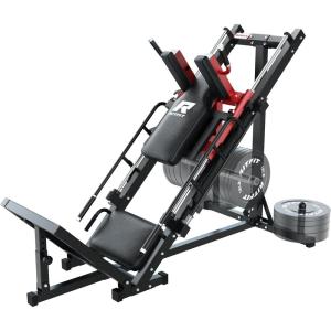 RitFit Leg Press Hack Squat Machine, Professional Adjustable Leg Press Machine for Home Gym with Linear Bearing, Specialty Hack Squat Machine for Full Lower Body Workout with Weight Storage Posts, Red