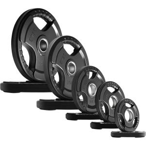 RitFit Olympic Rubber Grip Plates for Barbell, 2-Inch Weight Plates for Weightlifting and Strength Training in Home & Gym, Single, Pair and Sets(2.5/5/10/25/35/45 LB)(155 Set)