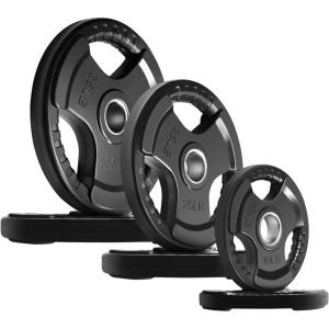RitFit Olympic Rubber Grip Plates for Barbell, 2-Inch Weight Plates for Weightlifting and Strength Training in Home & Gym, Single, Pair and Sets(2.5/5/10/25/35/45 LB)(140 Set)