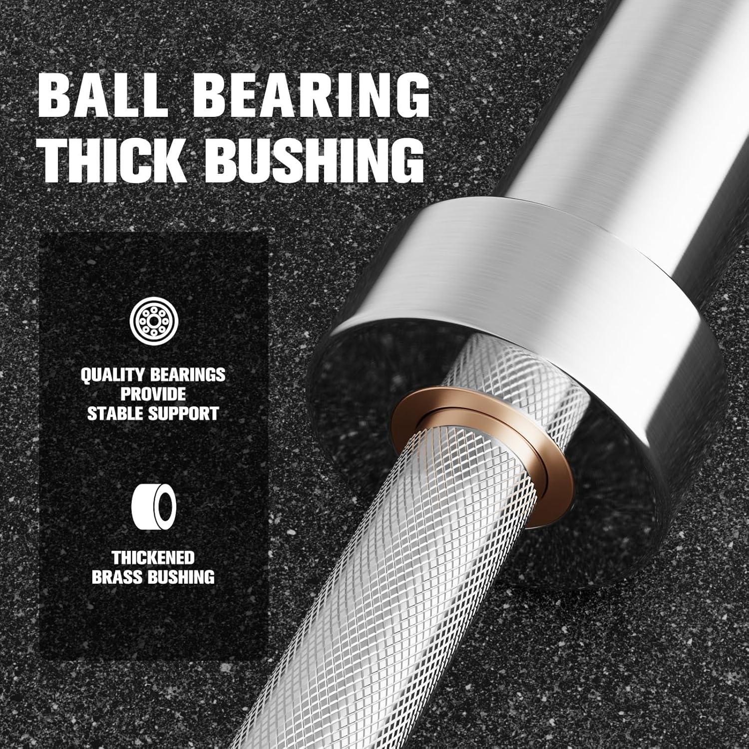 imageRITFIT 7FT Olympic Barbell for Strength and Weightlifting Training 2 Inch Olympic Bar for Squat Deadlift Bench Press Curl Overhead Press 600lbs1000lbs1200lbs CapacitySilver