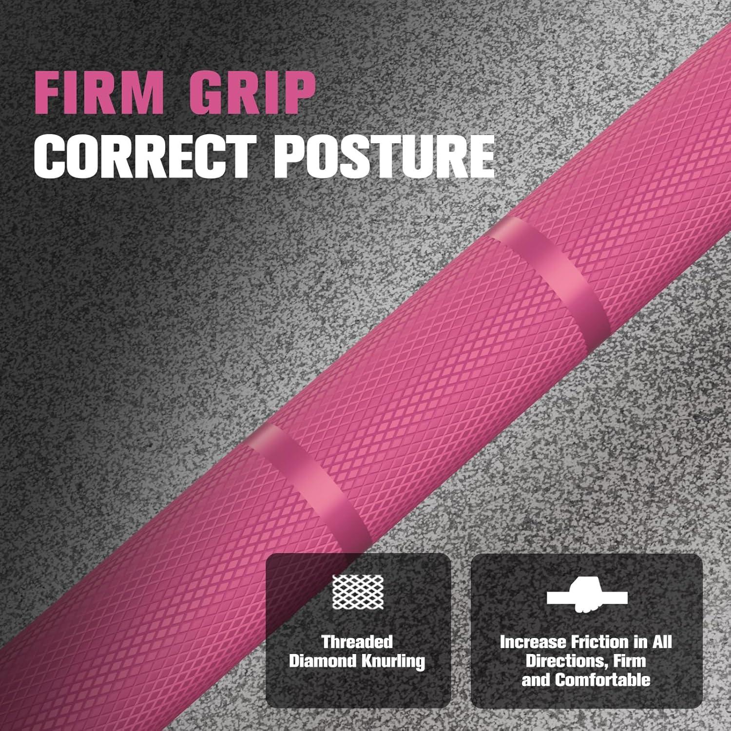 imageRITFIT 7FT Olympic Barbell for Strength and Weightlifting Training 2 Inch Olympic Bar for Squat Deadlift Bench Press Curl Overhead Press 600lbs1000lbs1200lbs CapacityPink