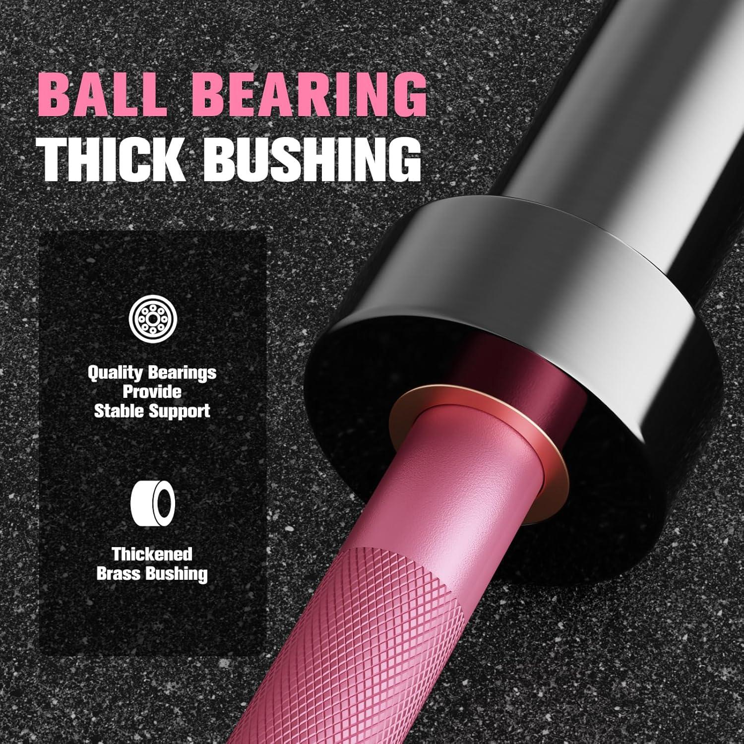 imageRITFIT 7FT Olympic Barbell for Strength and Weightlifting Training 2 Inch Olympic Bar for Squat Deadlift Bench Press Curl Overhead Press 600lbs1000lbs1200lbs CapacityPink