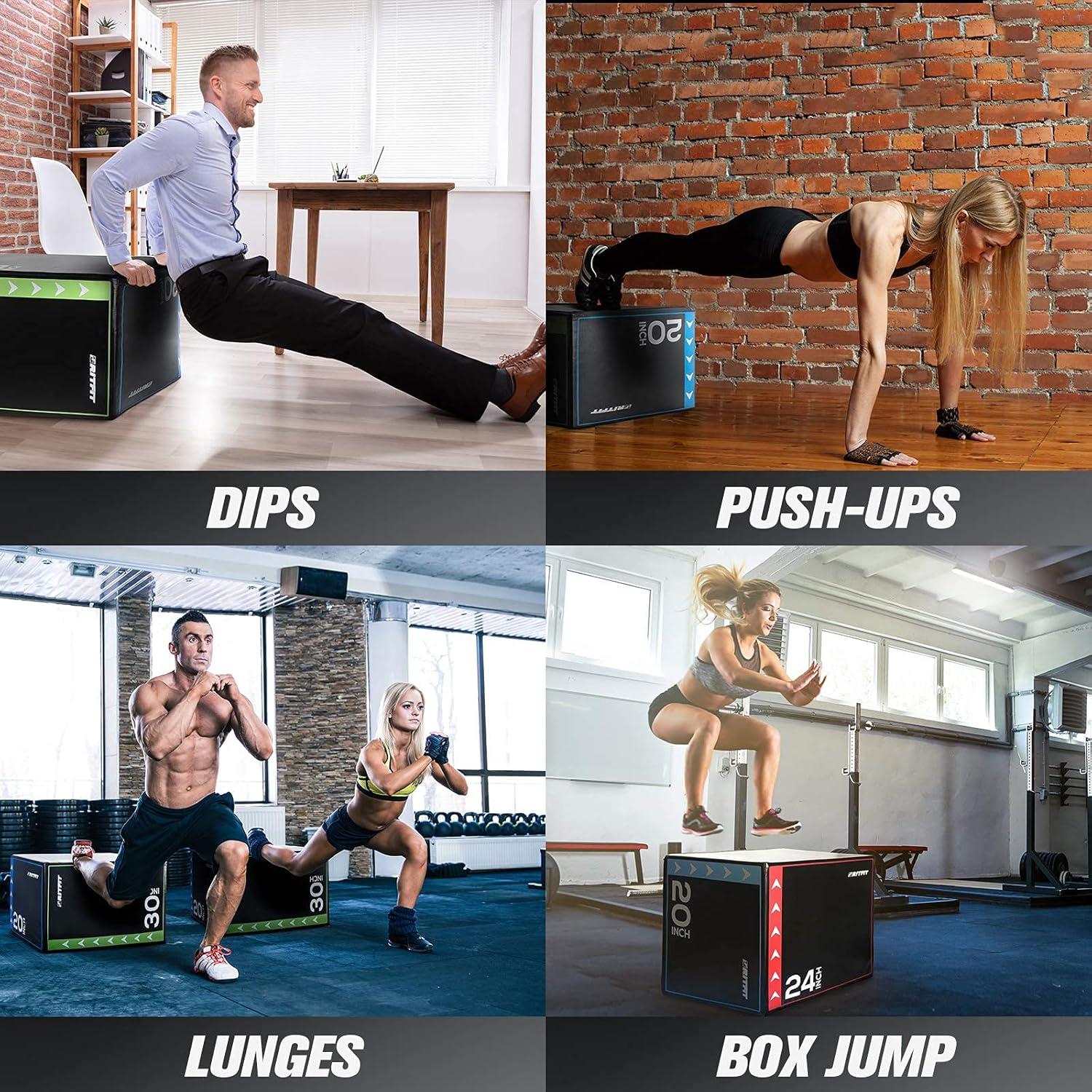imageRitFit 3 in 1 Extra Firm Soft Plyo Box Foam Plyometric Box30x24x2020x18x16 Heavy Duty High Density Foam Jumping Box 3 Sizes with PVC CoverPlatform for Home Gym Fitness 440lb Weight CapacityLARGEA