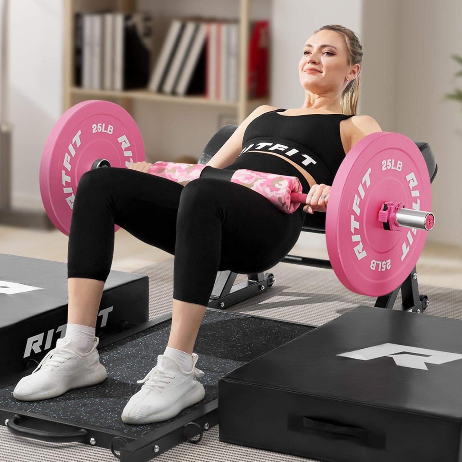 imageRitFit 4FT Olympic Barbell Weight Set for Men and Women Weight Bar for Weight Lifting Squat and Bench Press with 50LB Weight Plate