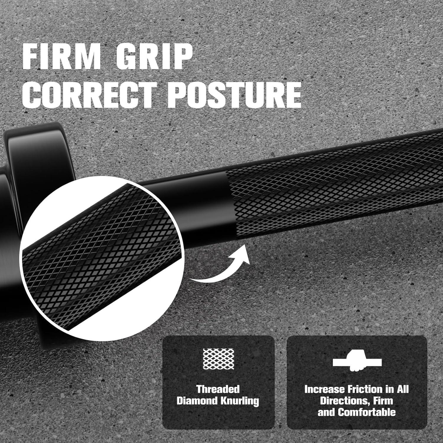imageRitFit Barbell Weight Set 46FT Olympic Barbell with Weight Plates 55275LB Total Weightlifting Equipment for Squats Curls Deadlifts Presses Hip ThrustsBlack