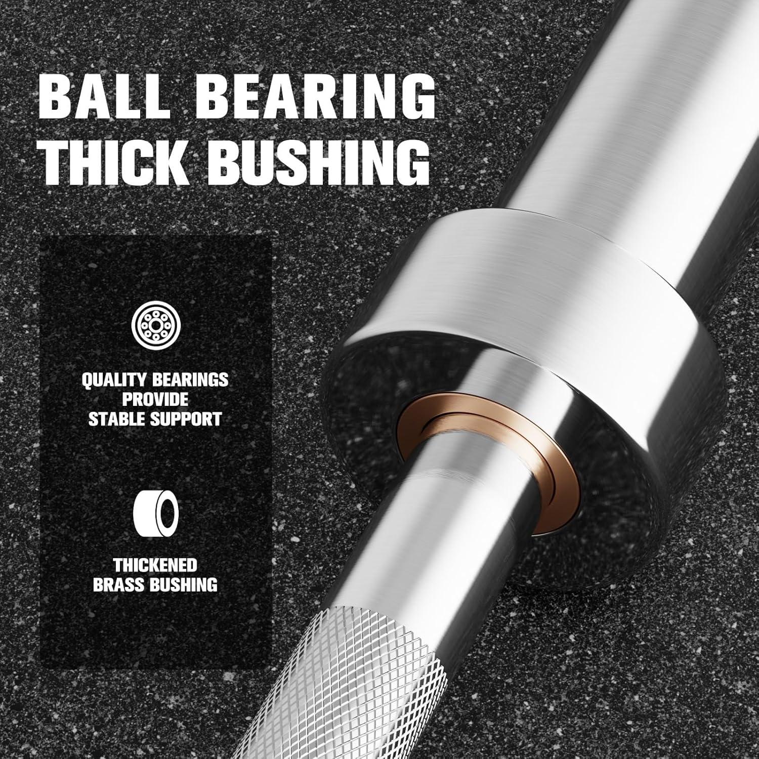 imageRitFit Barbell Weight Set 46FT Olympic Barbell with Weight Plates 55275LB Total Weightlifting Equipment for Squats Curls Deadlifts Presses Hip ThrustsSilver