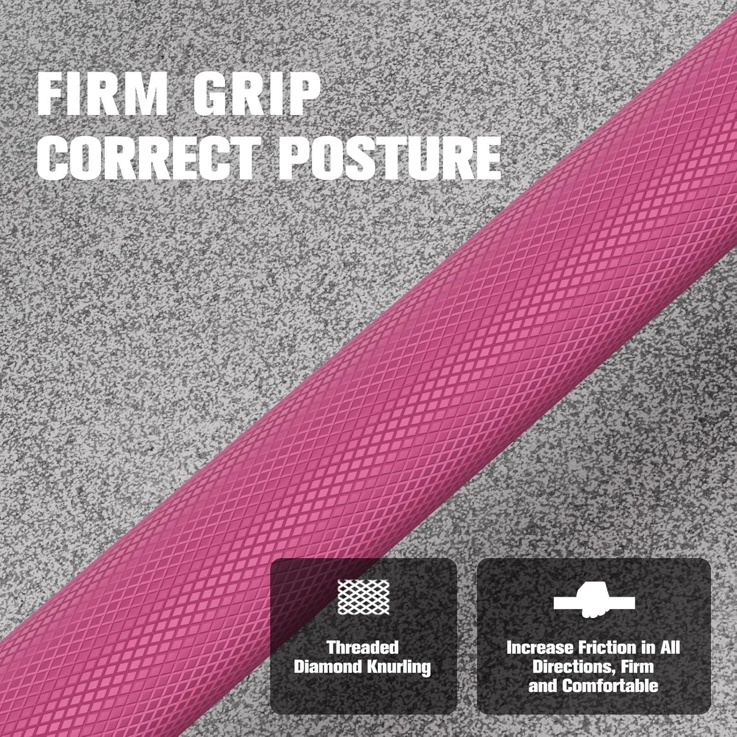imageRitFit Barbell Weight Set 46FT Olympic Barbell with Weight Plates 55275LB Total Weightlifting Equipment for Squats Curls Deadlifts Presses Hip ThrustsBlackPink