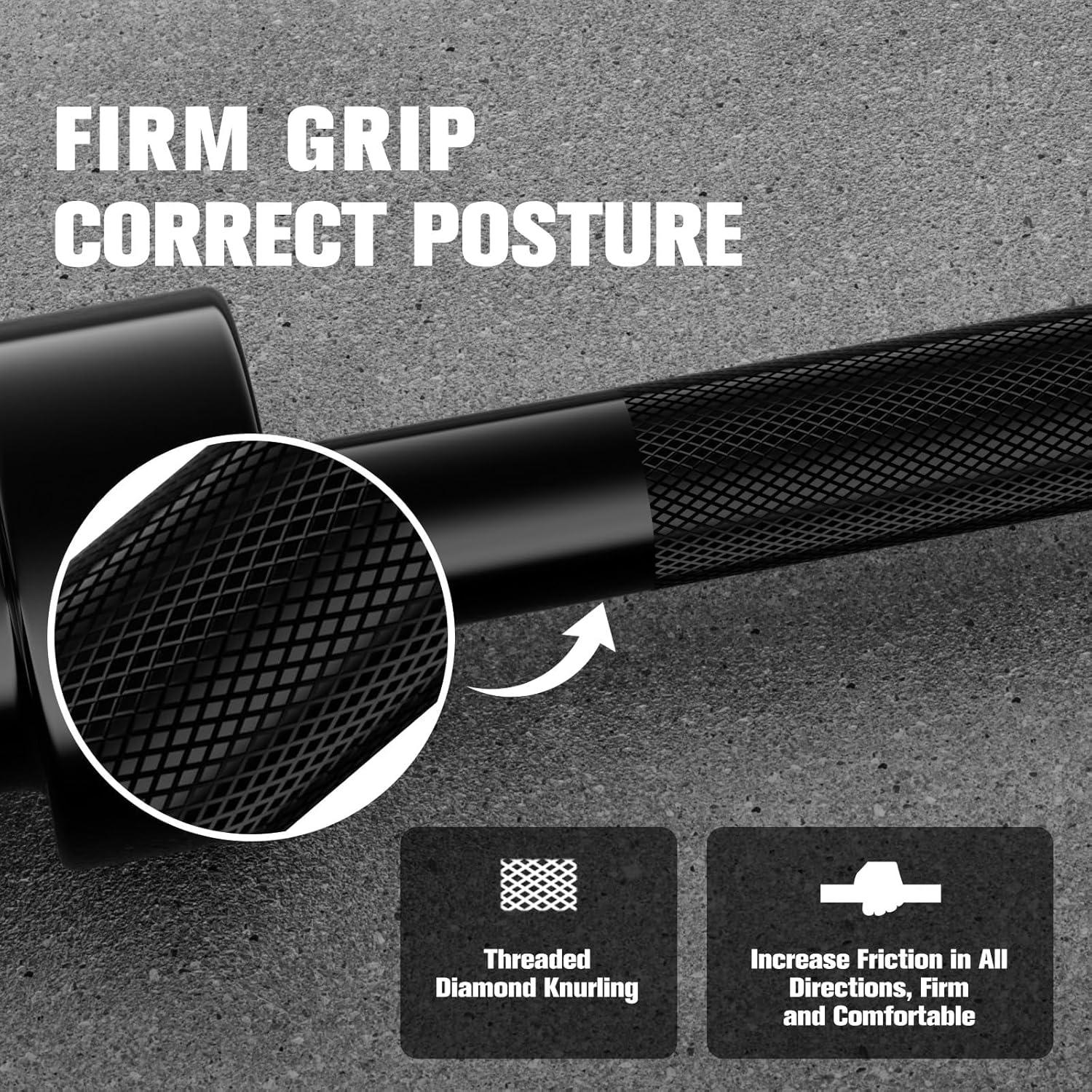 imageRitFit Barbell Weight Set 46FT Olympic Barbell with Weight Plates 55275LB Total Weightlifting Equipment for Squats Curls Deadlifts Presses Hip ThrustsBlack