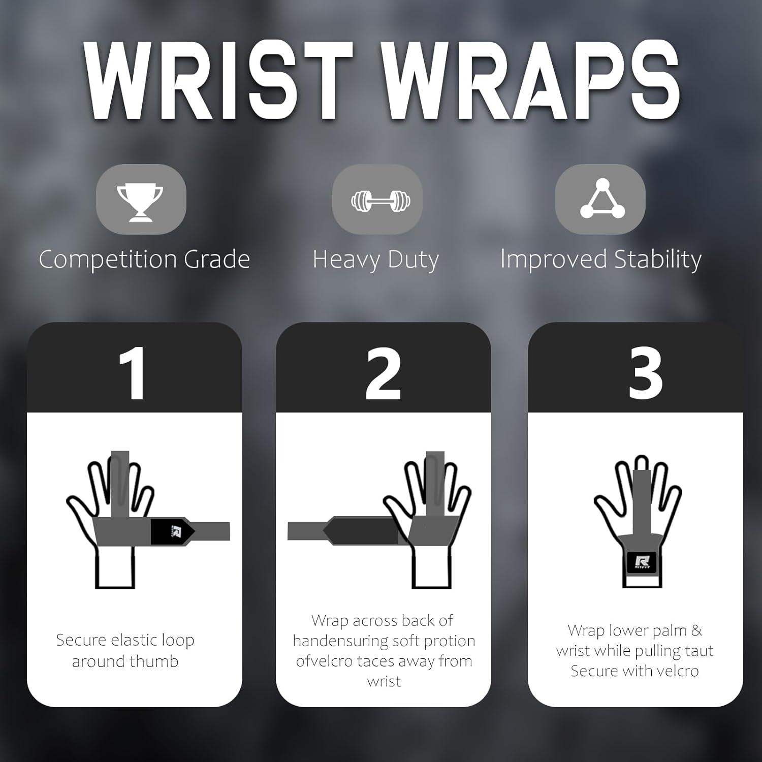 imageRitFit Lifting Wraps Wrist Straps for Weightlifting Wrist Support for Working Out Bodybuilding MMA Powerlifting Strength Training Men amp WomenBLACK