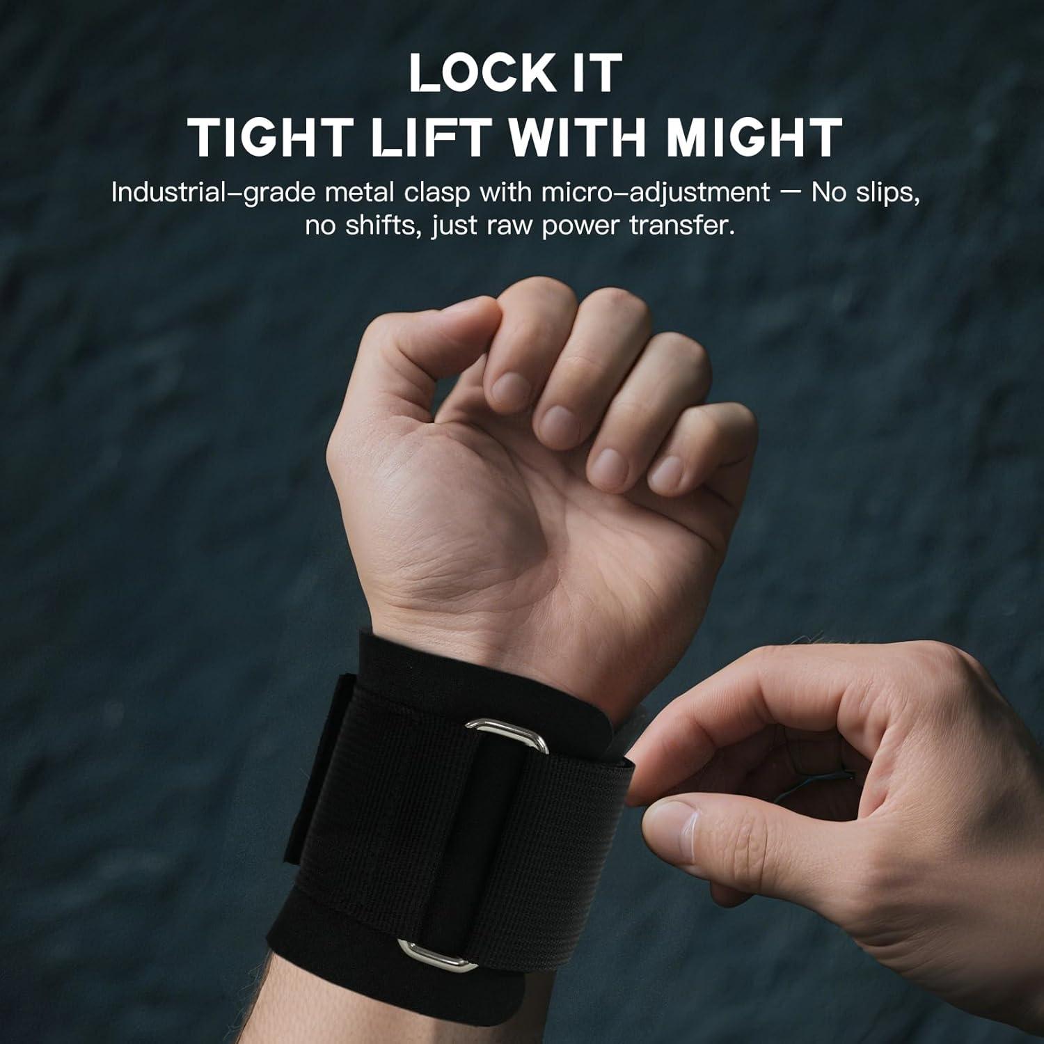 imageRitFit Lifting Wraps Wrist Straps for Weightlifting Wrist Support for Working Out Bodybuilding MMA Powerlifting Strength Training Men amp WomenBLACK