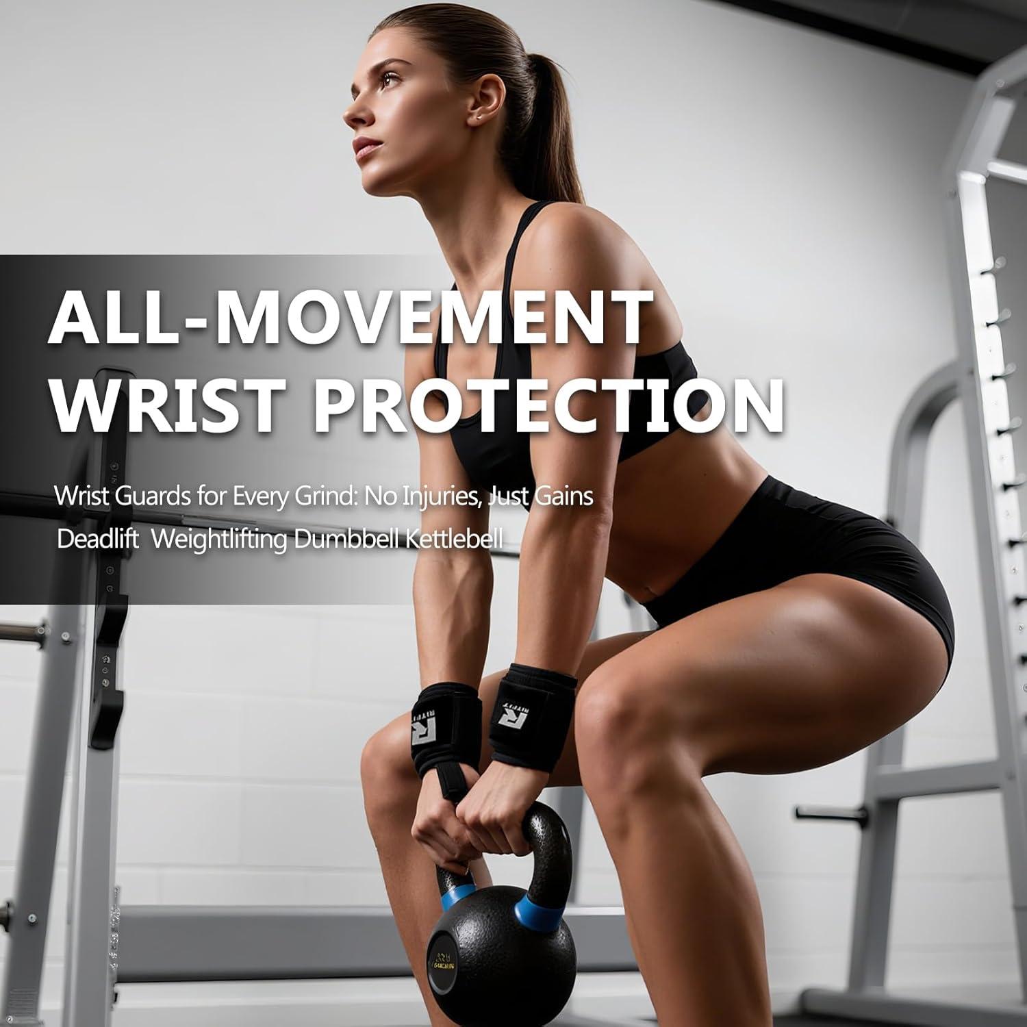 imageRitFit Lifting Wraps Wrist Straps for Weightlifting Wrist Support for Working Out Bodybuilding MMA Powerlifting Strength Training Men amp WomenBLUE