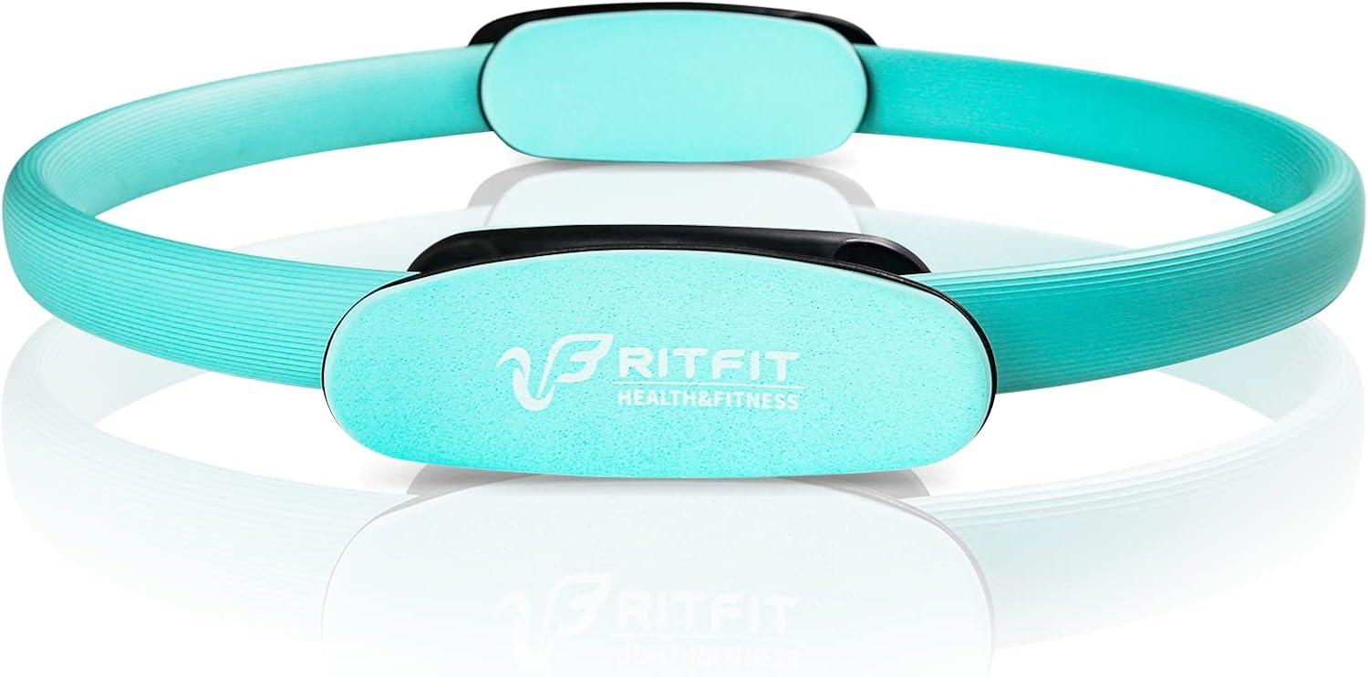 imageRitFit Pilates Ring Circle 14 Inch Magic Fitness Circle for Toning Inner amp Outer Thighs Bonus Workout Guide IncludedCyan