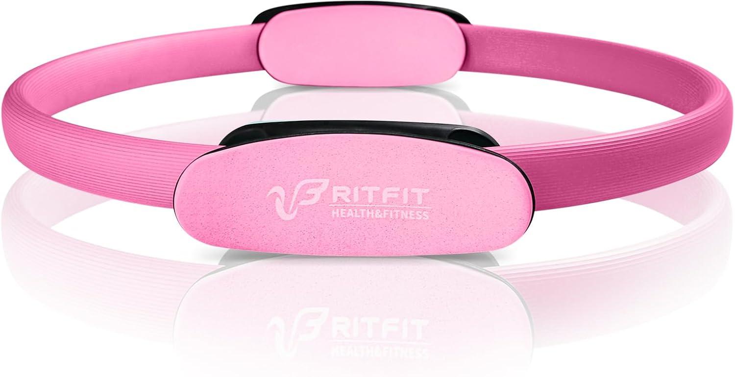 imageRitFit Pilates Ring Circle 14 Inch Magic Fitness Circle for Toning Inner amp Outer Thighs Bonus Workout Guide IncludedPink