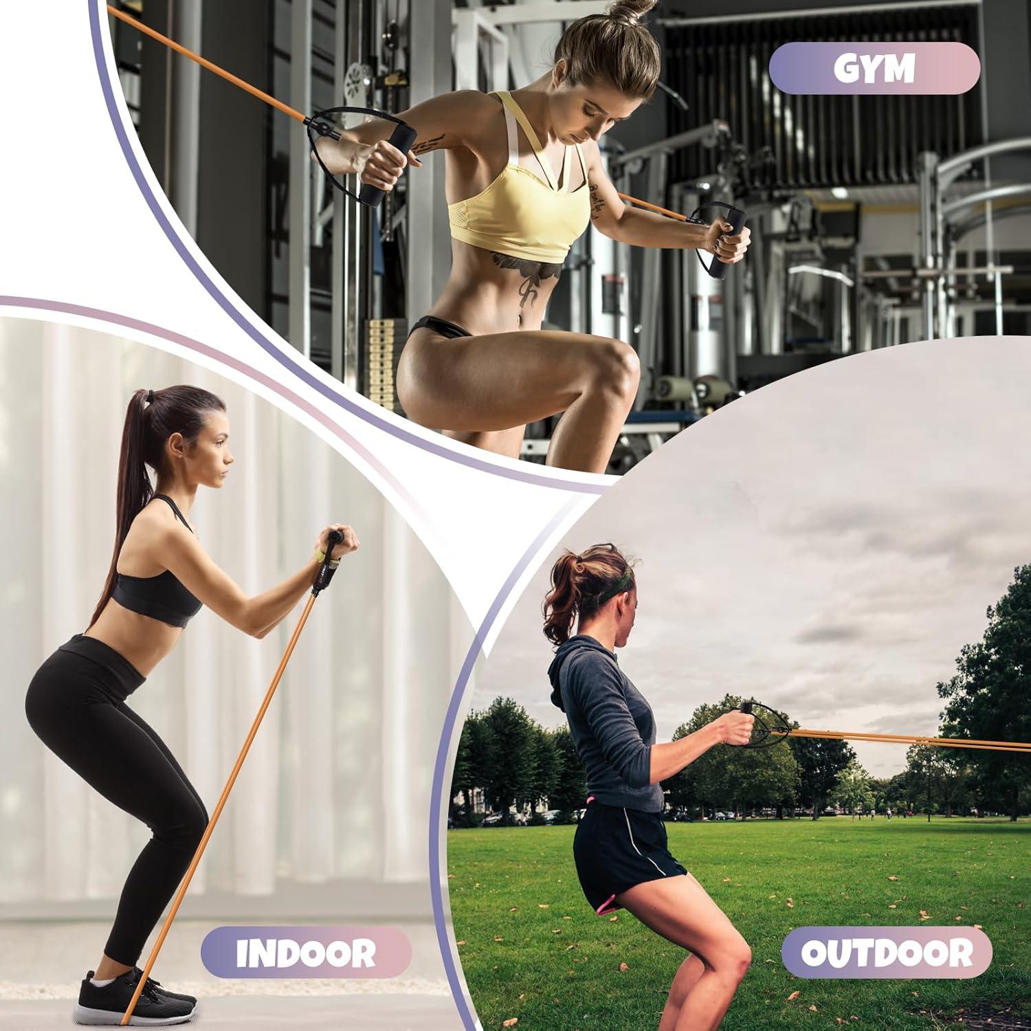 imageRitFit Single Resistance Exercise Band with Comfortable Handles Ideal for Physical Therapy Strength Training Muscle Toning Door Anchor and Starter Guide IncludedRed4550lbs