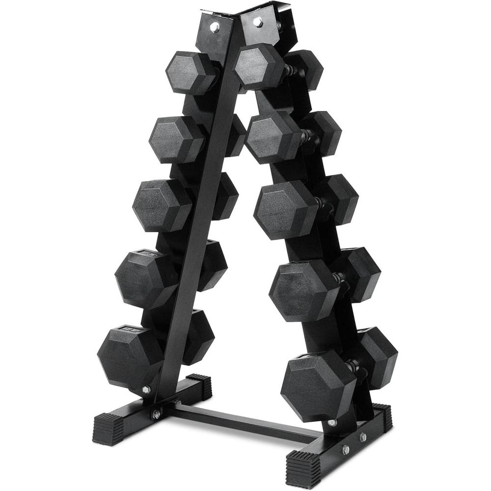 imageRitFit 5650 LBS PVC Encased Hex Dumbbell Sets with Optional Rack for Home Gym Hand weight with Chrome Handle for Strength Training Workouts1015202530 200LBS SET