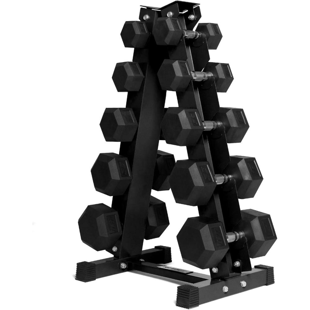 imageRitFit 5650 LBS PVC Encased Hex Dumbbell Sets with Optional Rack for Home Gym Hand weight with Chrome Handle for Strength Training Workouts1015253540 250LBS SET