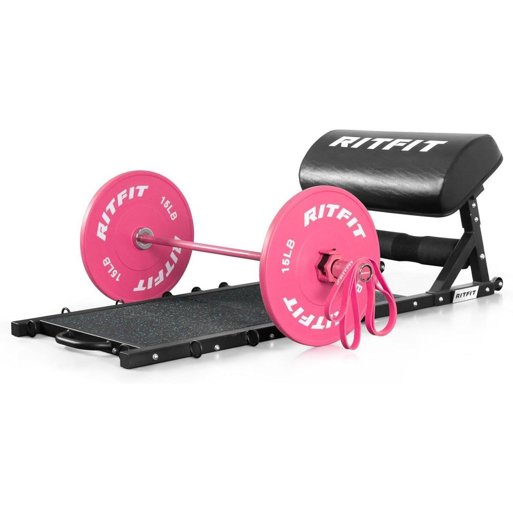 imageRitFit MultiFunction Hip Thrust Machine Bench Platform HTM800 800lbs Capacity Booty Workout Equipment with Thick Back Pad Barbell Hip Thrust Cover and Band Pegs for Glute Training Home Gym