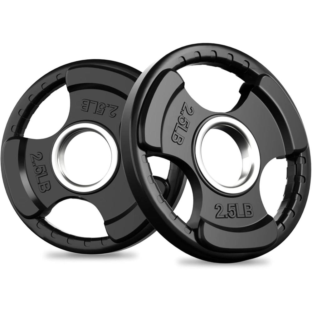 imageRitFit Olympic Rubber Grip Plates for Barbell 2Inch Weight Plates for Weightlifting and Strength Training in Home amp Gym Single Pair and Sets25510253545 LB2X25LB