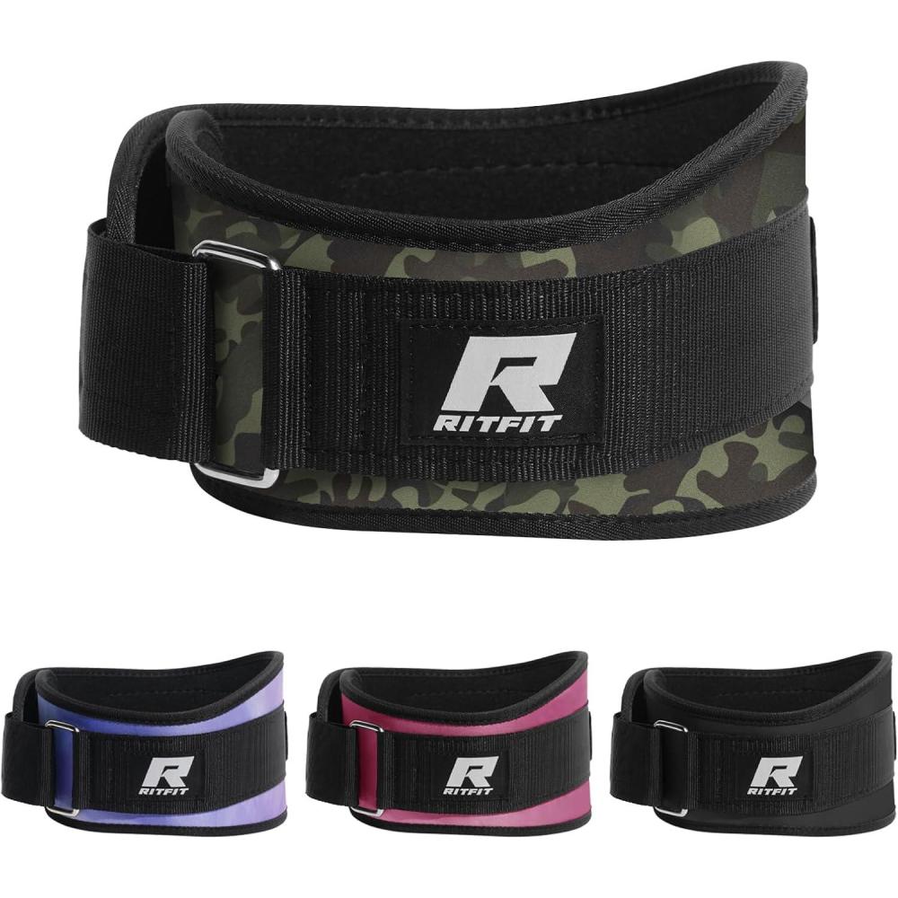 imageRitFit Weight Lifting Belt Great for Squats Lunges Deadlift Thrusters Men and Women 6 Inch BlackCamouflageCamo