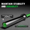 RITFIT 7FT Olympic Barbell for Strength and Weightlifting Training – 2 Inch Olympic Bar for Squat, Deadlift, Bench Press, Curl, Overhead Press – 600lbs/1000lbs/1200lbs Capacity(Sliver/Green)