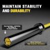 RITFIT 7FT Olympic Barbell for Strength and Weightlifting Training – 2 Inch Olympic Bar for Squat, Deadlift, Bench Press, Curl, Overhead Press – 600lbs/1000lbs/1200lbs Capacity(Sliver/Yellow)