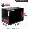 RitFit 3 in 1 Extra Firm Soft Plyo Box Foam Plyometric Box-30”x24”x20”-20″x18″x16″ Heavy Duty High Density Foam Jumping Box 3 Sizes with PVC Cover,Platform for Home Gym Fitness, 440lb Weight Capacity(MEDIUM-B)