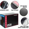RitFit 3 in 1 Extra Firm Soft Plyo Box Foam Plyometric Box-30”x24”x20”-20″x18″x16″ Heavy Duty High Density Foam Jumping Box 3 Sizes with PVC Cover,Platform for Home Gym Fitness, 440lb Weight Capacity(MEDIUM-A)