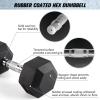 RitFit 5-300LBS Rubber Encased Hex Dumbbell Sets with Optional Rack for Home Gym, Coated Hand Weights for Strength Training, Workouts(1 X 45 LBS)