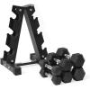 RitFit 5-300LBS Rubber Encased Hex Dumbbell Sets with Optional Rack for Home Gym, Coated Hand Weights for Strength Training, Workouts((10+15+25)100 LB Set with 3-Tier Rack)