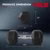 RitFit 5-300LBS Rubber Encased Hex Dumbbell Sets with Optional Rack for Home Gym, Coated Hand Weights for Strength Training, Workouts(2 X 10 LBS)
