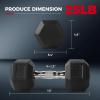 RitFit 5-300LBS Rubber Encased Hex Dumbbell Sets with Optional Rack for Home Gym, Coated Hand Weights for Strength Training, Workouts(2 X 25 LBS)