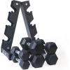 RitFit 5-300LBS Rubber Encased Hex Dumbbell Sets with Optional Rack for Home Gym, Coated Hand Weights for Strength Training, Workouts(60 Lb Set (5+10+15))