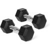RitFit 5-650 LBS PVC Encased Hex Dumbbell Sets with Optional Rack for Home Gym, Hand weight with Chrome Handle for Strength Training, Workouts(2X15LBS)