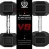 RitFit 5-650 LBS PVC Encased Hex Dumbbell Sets with Optional Rack for Home Gym, Hand weight with Chrome Handle for Strength Training, Workouts(2X20LBS)