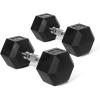 RitFit 5-650 LBS PVC Encased Hex Dumbbell Sets with Optional Rack for Home Gym, Hand weight with Chrome Handle for Strength Training, Workouts(2X25LBS)