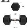 RitFit 5-650 LBS PVC Encased Hex Dumbbell Sets with Optional Rack for Home Gym, Hand weight with Chrome Handle for Strength Training, Workouts(2X30LBS)