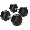 RitFit 5-650 LBS PVC Encased Hex Dumbbell Sets with Optional Rack for Home Gym, Hand weight with Chrome Handle for Strength Training, Workouts(2X30LBS)