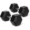 RitFit 5-650 LBS PVC Encased Hex Dumbbell Sets with Optional Rack for Home Gym, Hand weight with Chrome Handle for Strength Training, Workouts(2X40LBS)