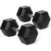RitFit 5-650 LBS PVC Encased Hex Dumbbell Sets with Optional Rack for Home Gym, Hand weight with Chrome Handle for Strength Training, Workouts(2X45LBS)