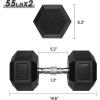 RitFit 5-650 LBS PVC Encased Hex Dumbbell Sets with Optional Rack for Home Gym, Hand weight with Chrome Handle for Strength Training, Workouts(2X55LBS)